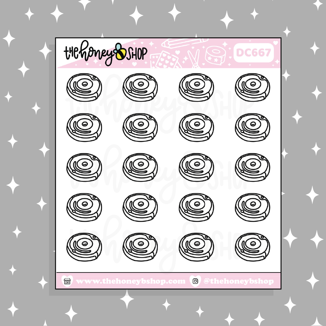 Robot Vacuum Doodle Sticker | Choose Your Color Option!