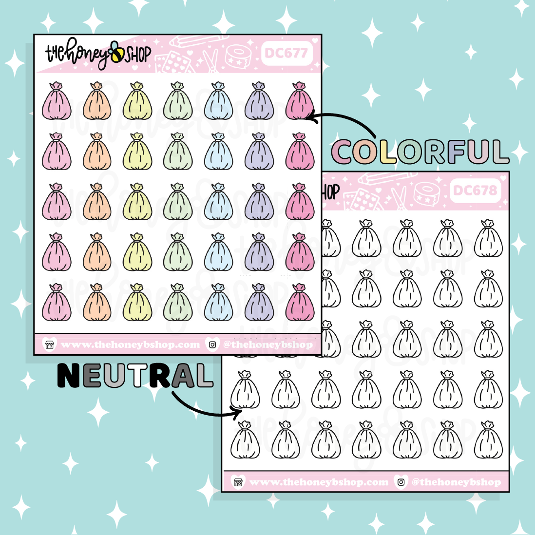 Trash Bag Doodle Sticker | Choose Your Color Option!