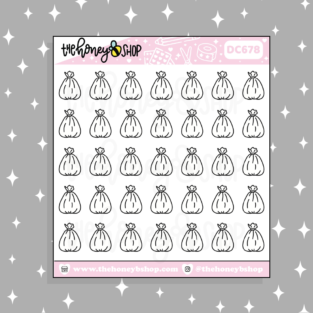 Trash Bag Doodle Sticker | Choose Your Color Option!