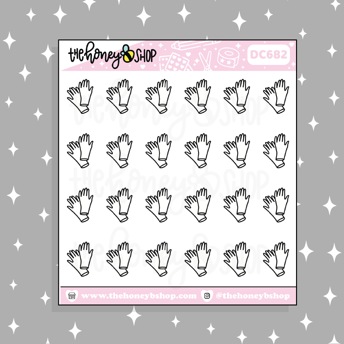 Cleaning Gloves Doodle Sticker | Choose Your Color Option!