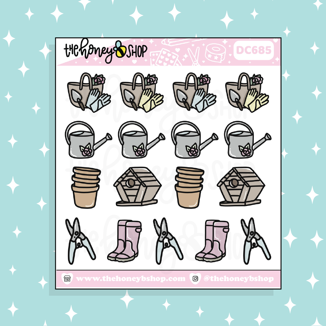 Gardening Sampler Doodle Sticker | Choose Your Color Option!