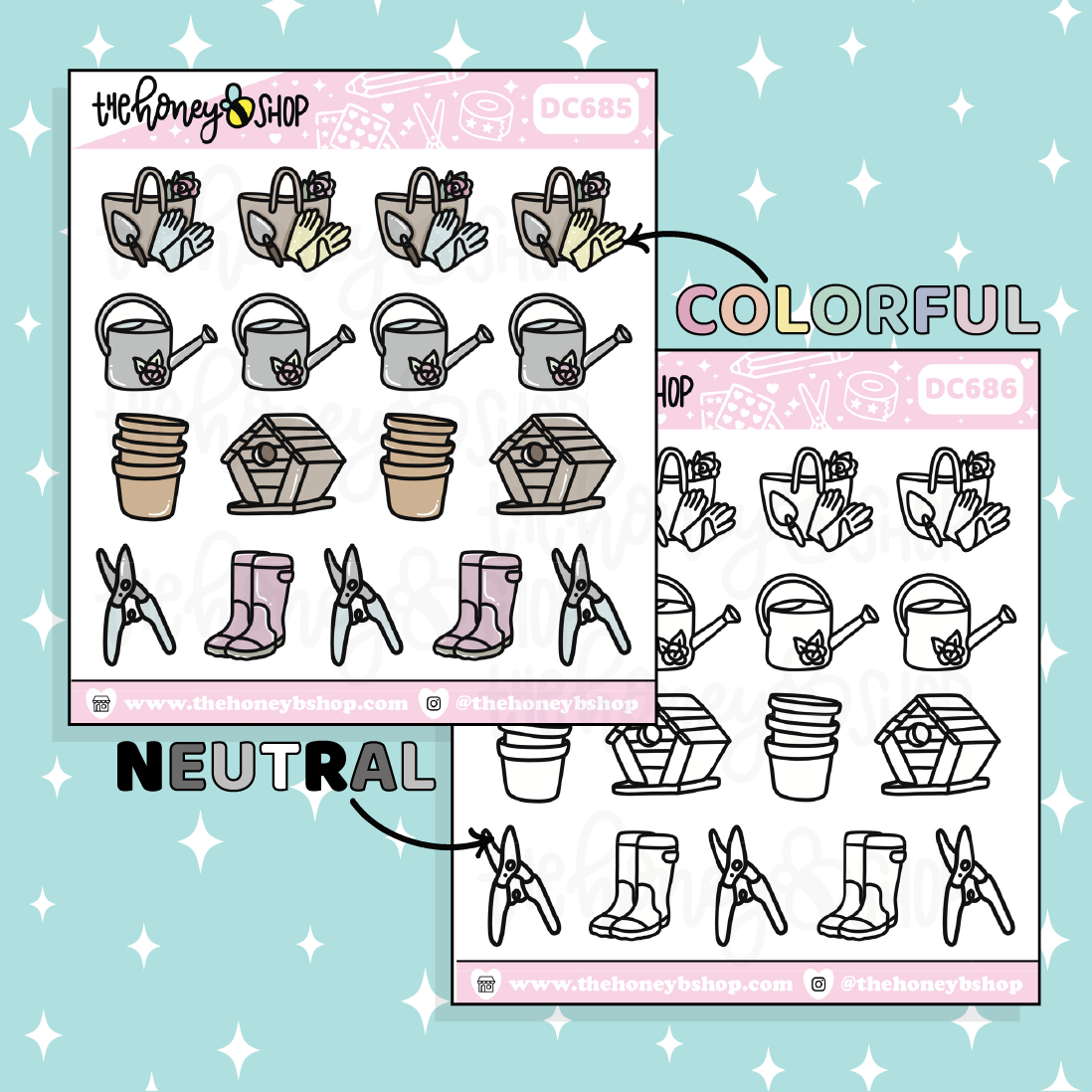 Gardening Sampler Doodle Sticker | Choose Your Color Option!