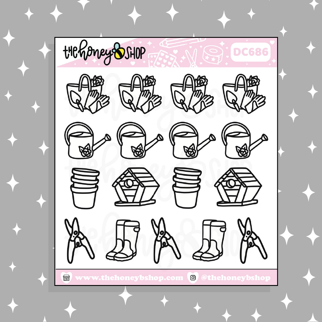 Gardening Sampler Doodle Sticker | Choose Your Color Option!