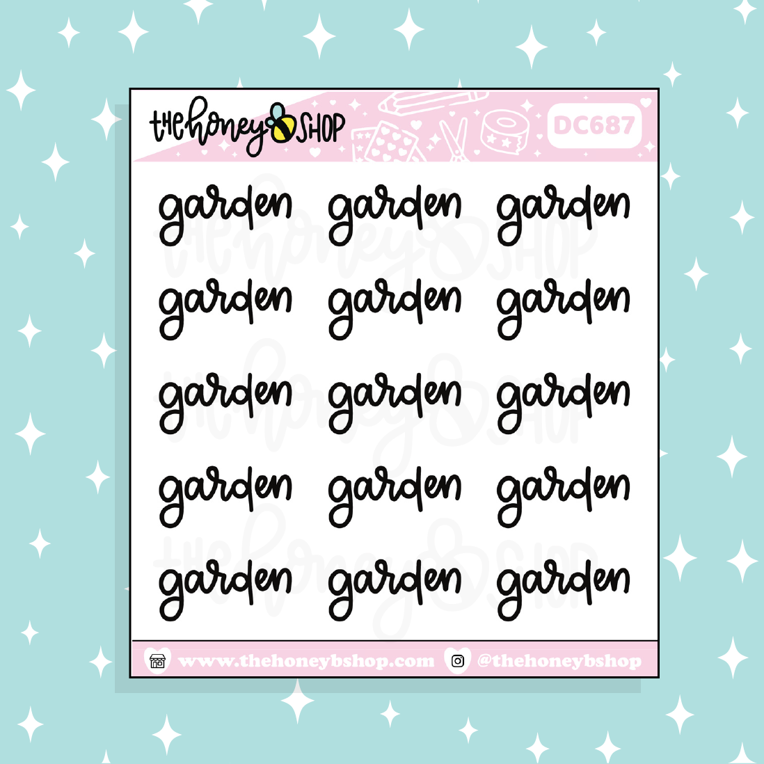 Garden Lettering Doodle Sticker