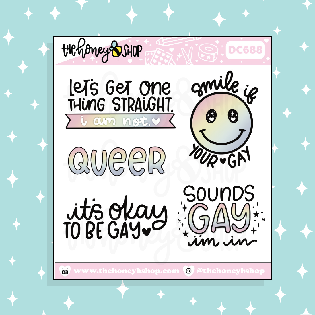 It's Okay To Be Gay Sampler Doodle Sticker