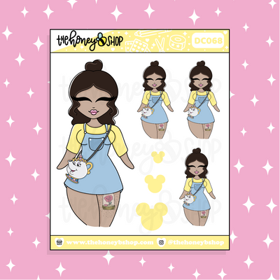 Tattooed Belle Babe Doodle Sticker | Choose your Skin Tone!