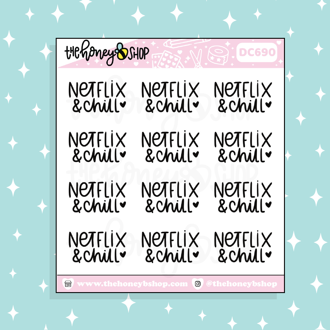 Netflix & Chill Doodle Sticker