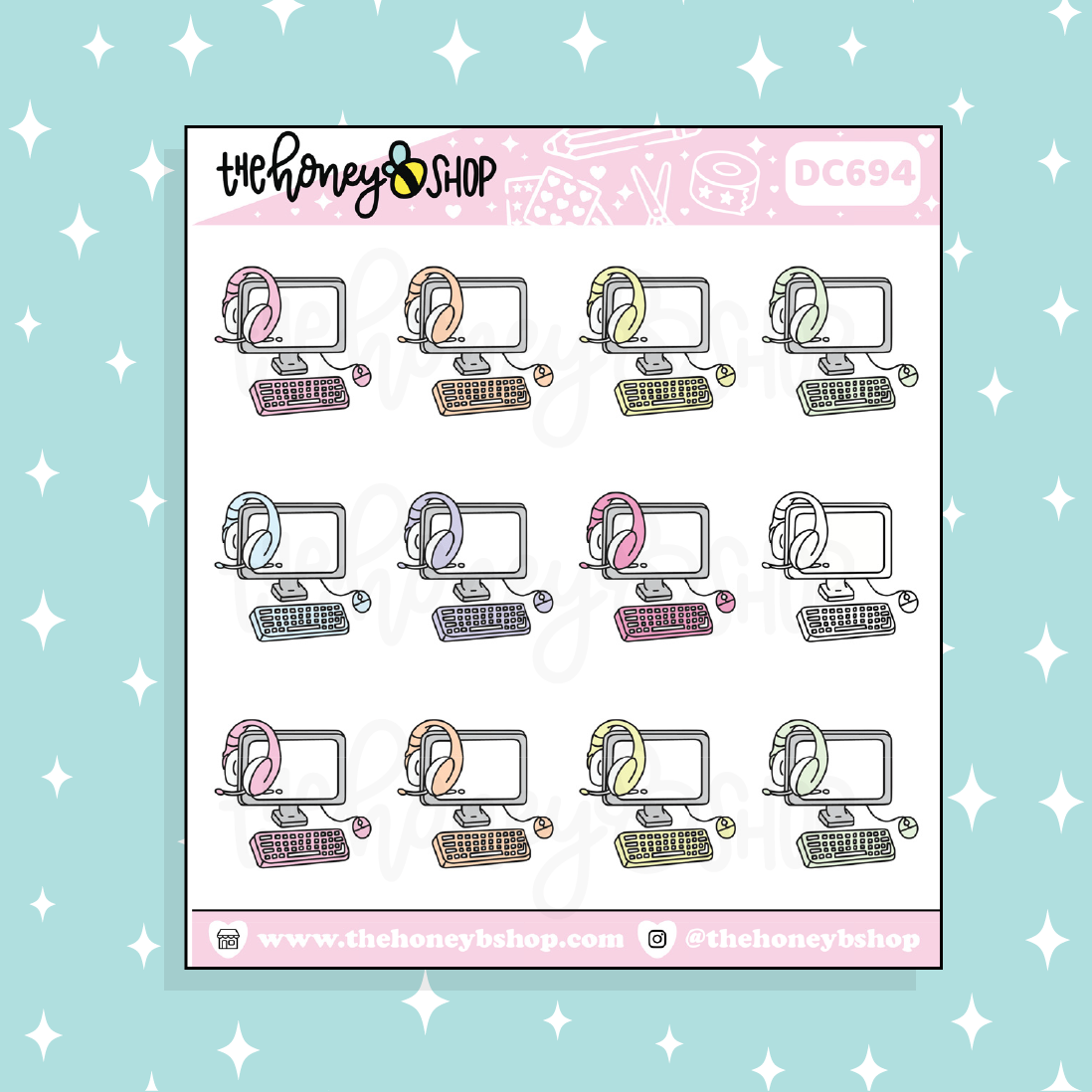 PC Gaming / Working Doodle Sticker | Choose Your Color Option!