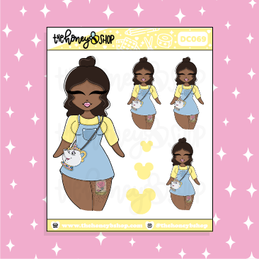 Tattooed Belle Babe Doodle Sticker | Choose your Skin Tone!