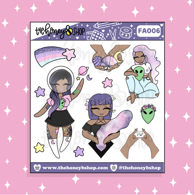 Space Babe 2.0 Babe Doodle Sticker | Choose your Skin Tone!
