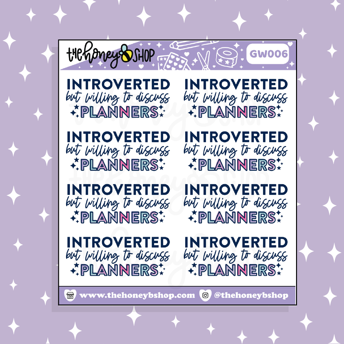 Introverted But Willing to Discuss Planners Doodle Sticker