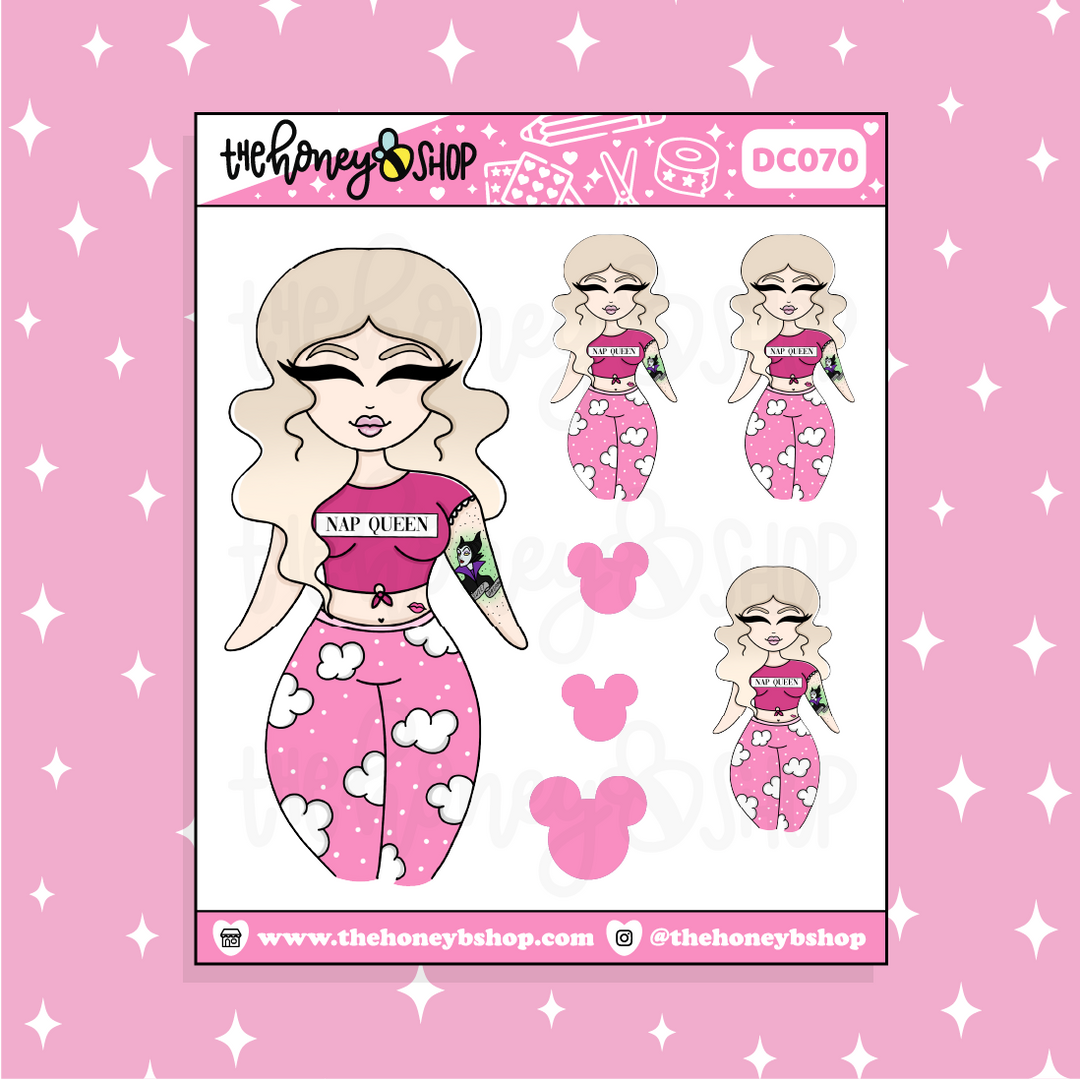 Tattooed Aurora Babe Doodle Sticker | Choose your Skin Tone!