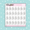 Baby Bump Pregnancy Doodle Sticker