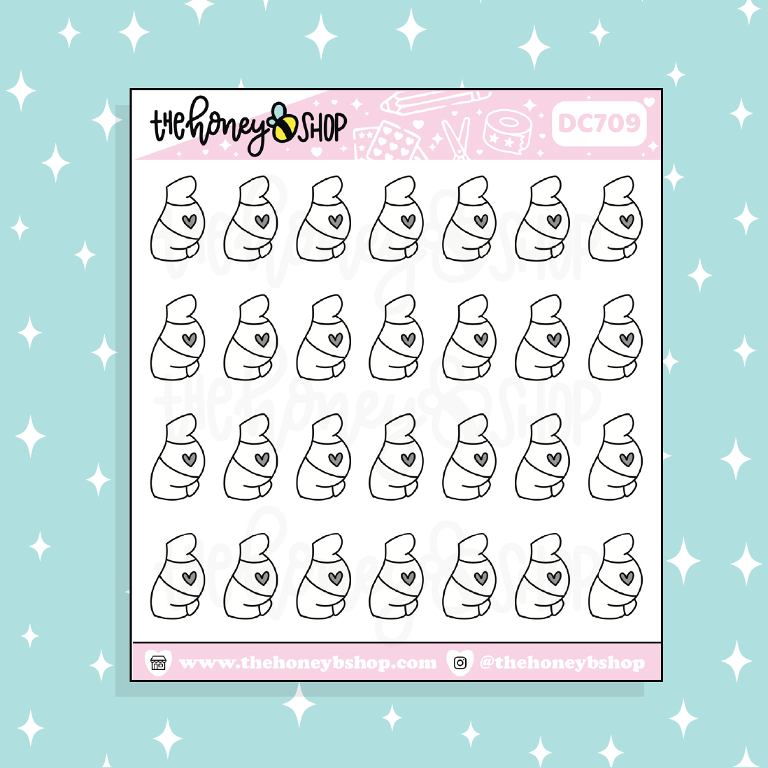 Doodle de embarazo de Baby Bump Pegatina