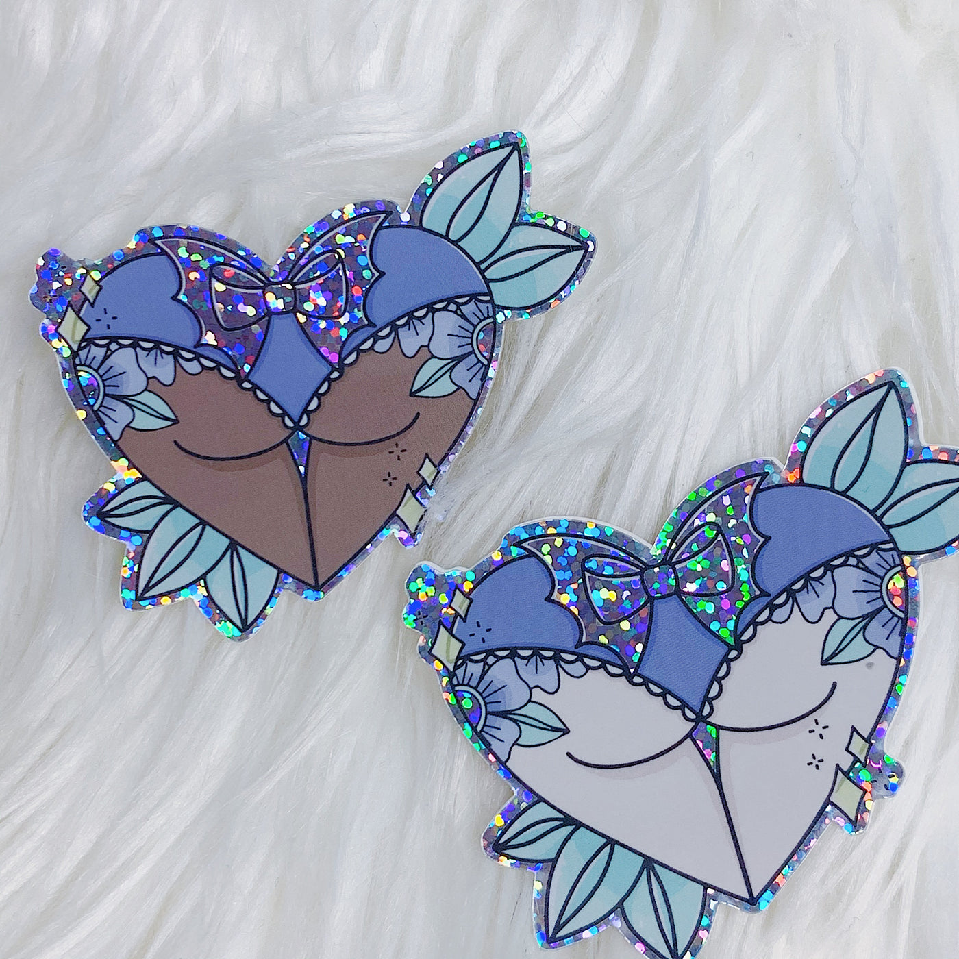 Cutie with a Booty Vinyl Die Cut | Holographic Glitter Foiled | Choose your Skin Tone!