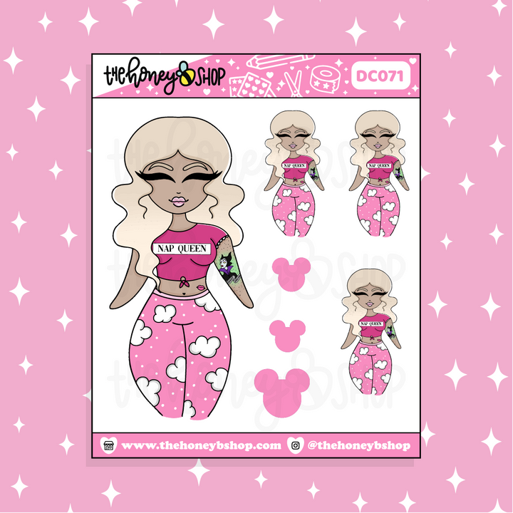 Tattooed Aurora Babe Doodle Sticker | Choose your Skin Tone!