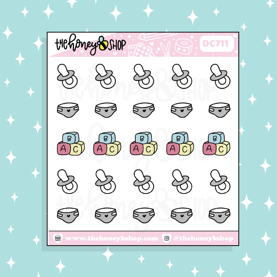 Doodle de iconos de bebé Pegatina