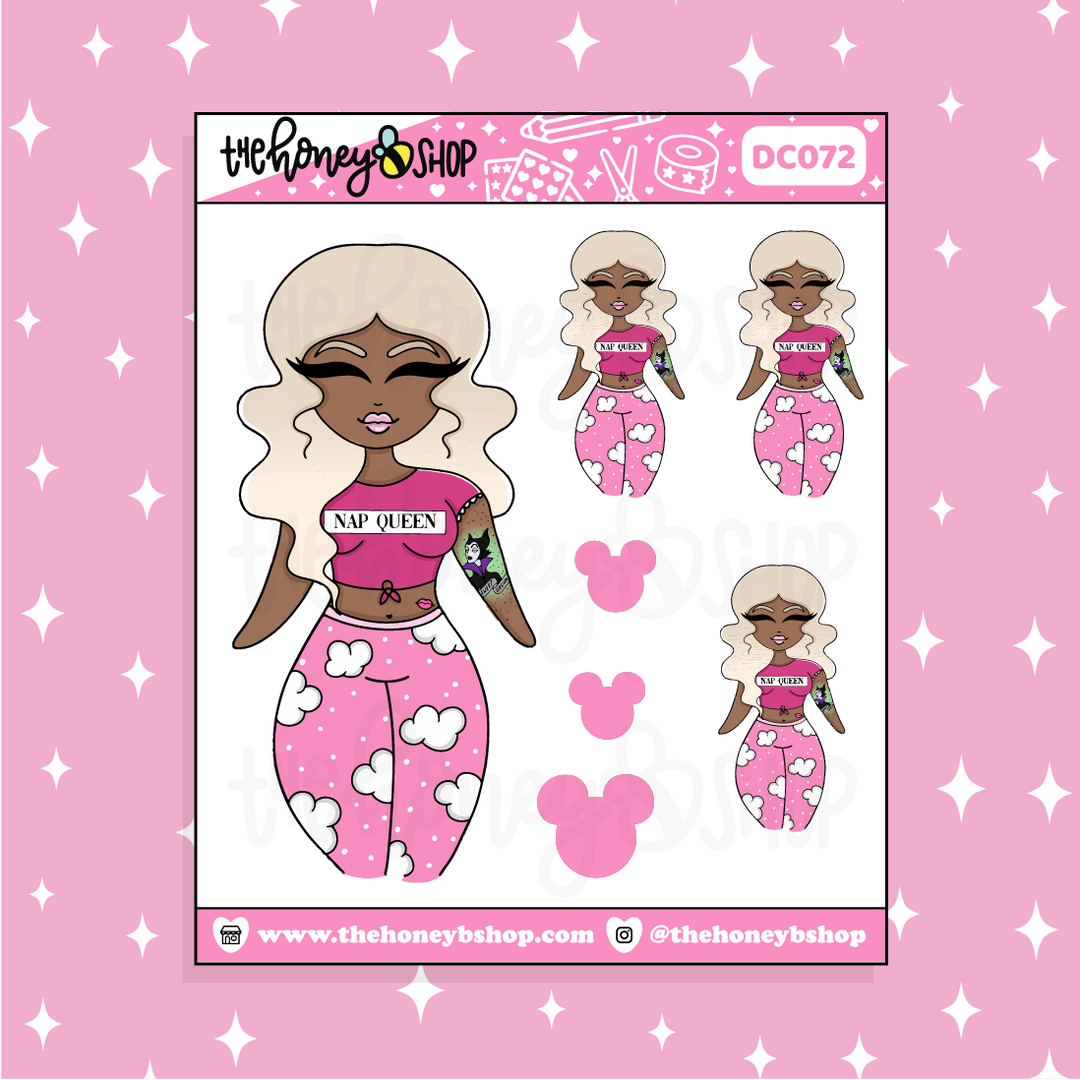 Tattooed Aurora Babe Doodle Sticker | Choose your Skin Tone!