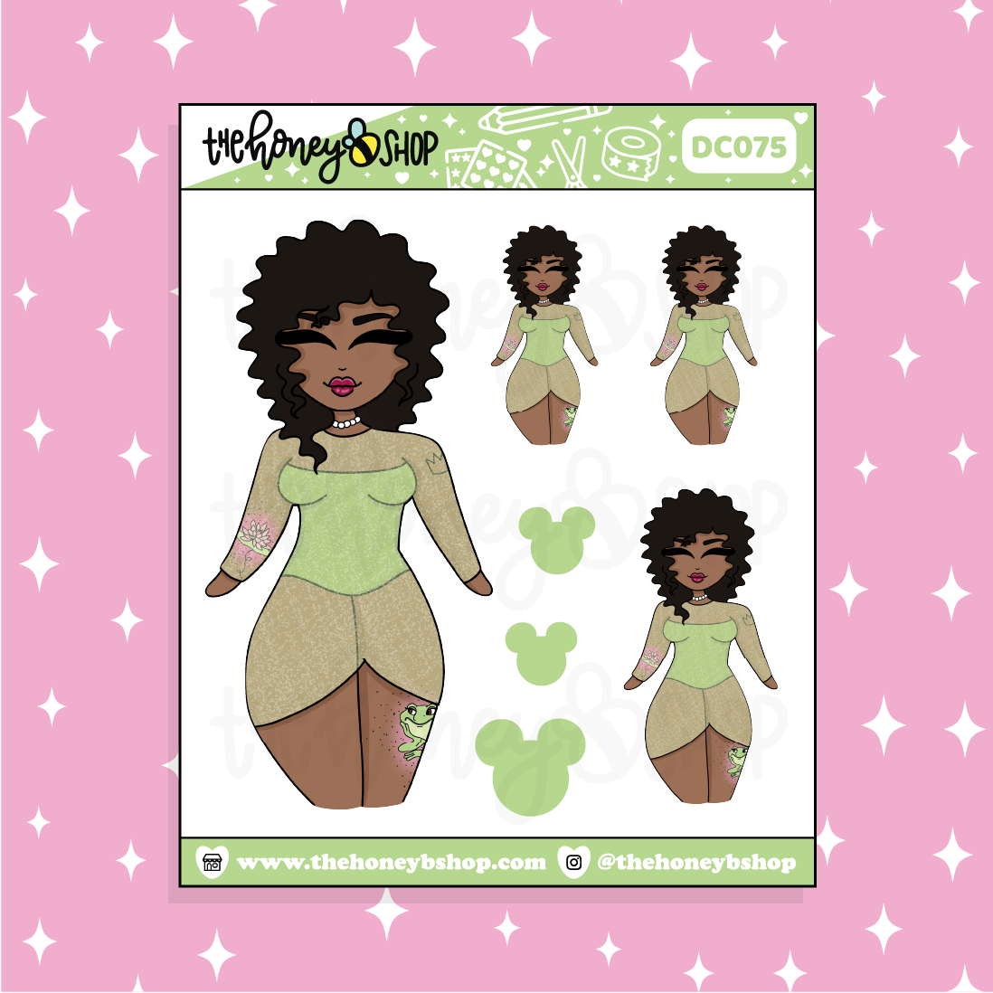 Tattooed Tiana Babe Doodle Sticker