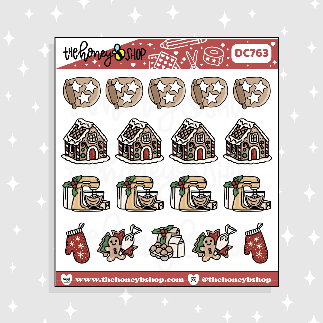 Doodle de horneado navideño Pegatina