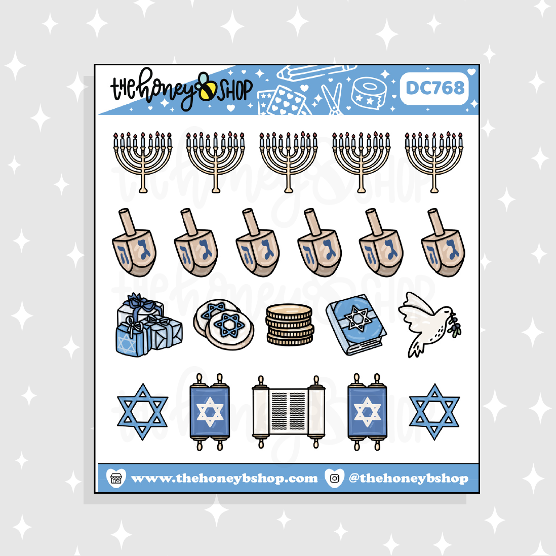 Hanukah Deco Doodle Sticker