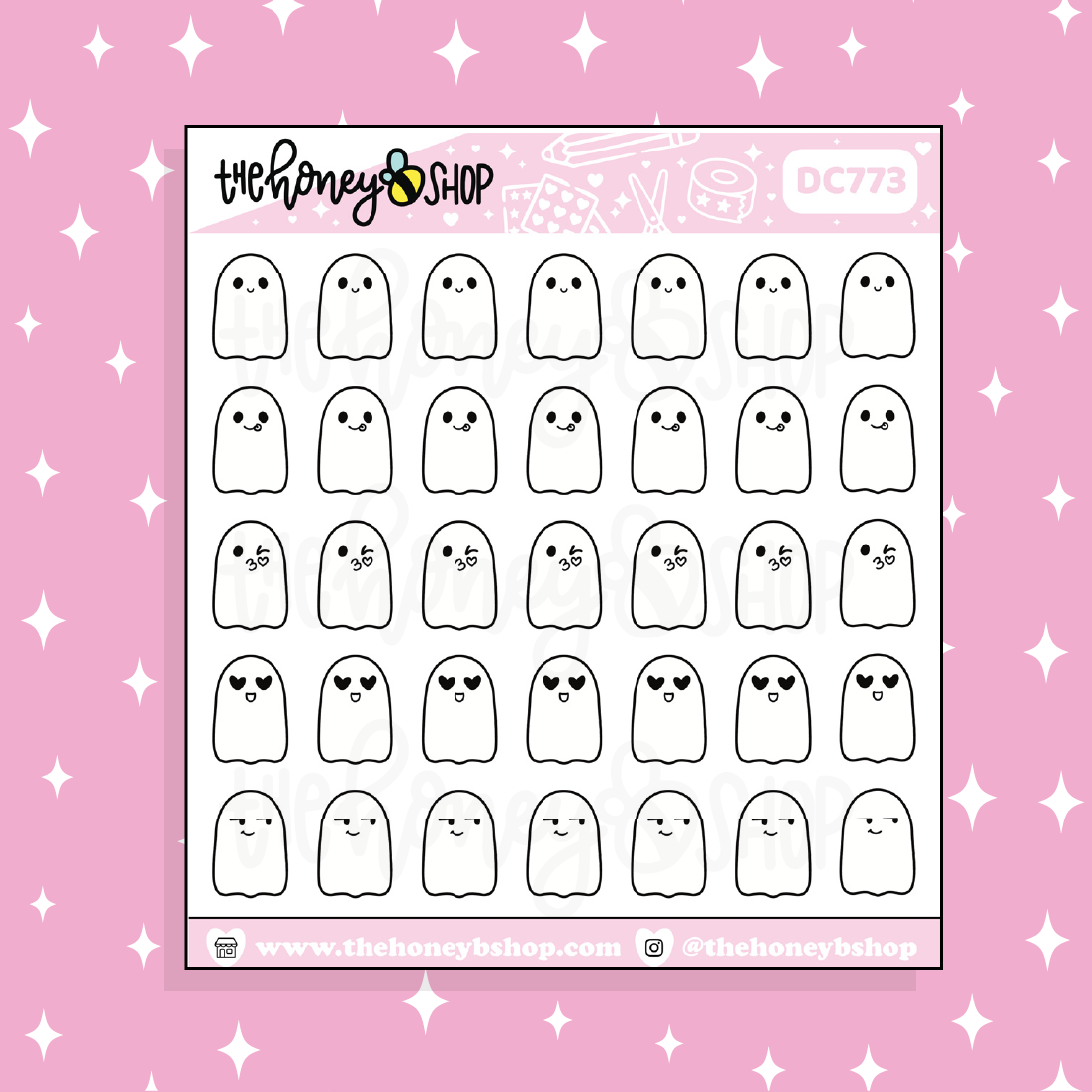 Doodle fantasma fantasma Pegatina