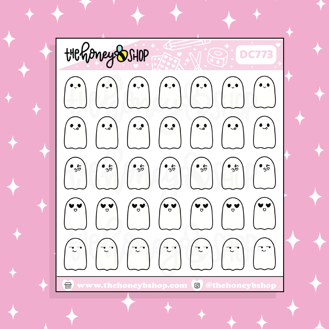 Ghostie Emoji Doodle Sticker