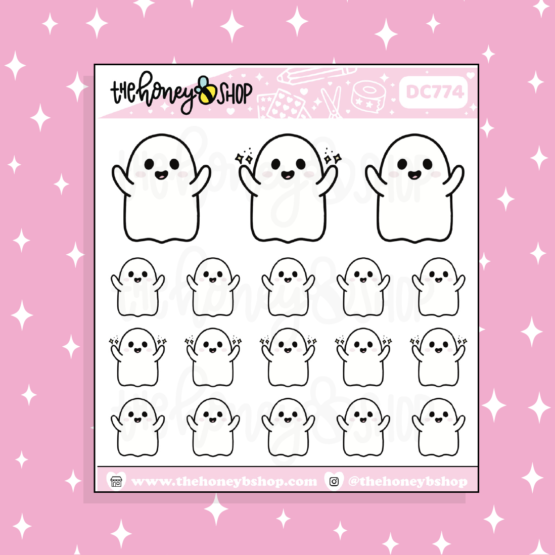 Doodle emocionado de Ghostie Pegatina