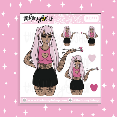 Stupid Cupid Babe Doodle Sticker | Choose your Skin Tone!