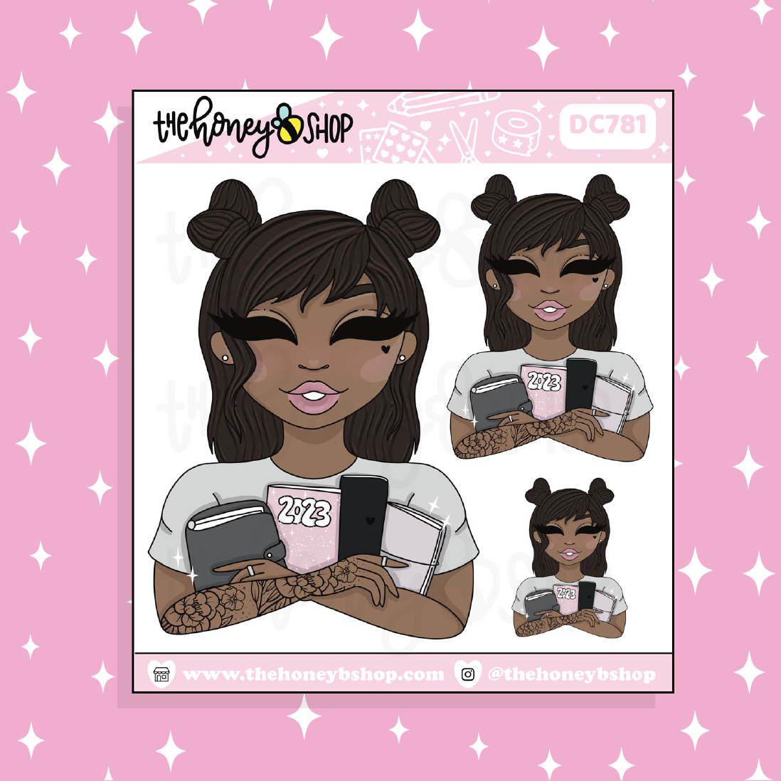 2023 Planner Babe Doodle Sticker | Choose your Skin Tone!