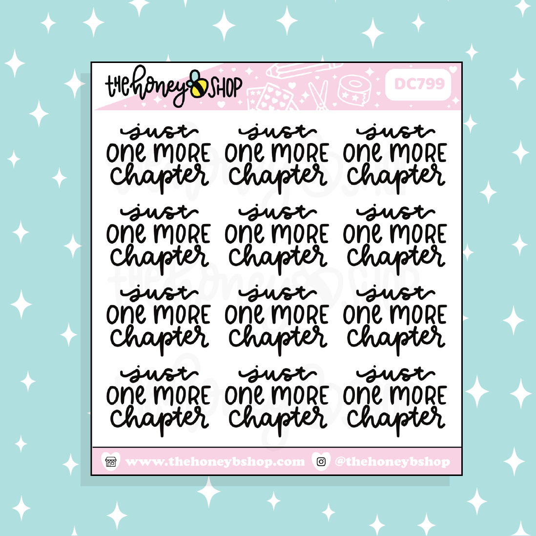 Just One More Chapter Doodle Sticker