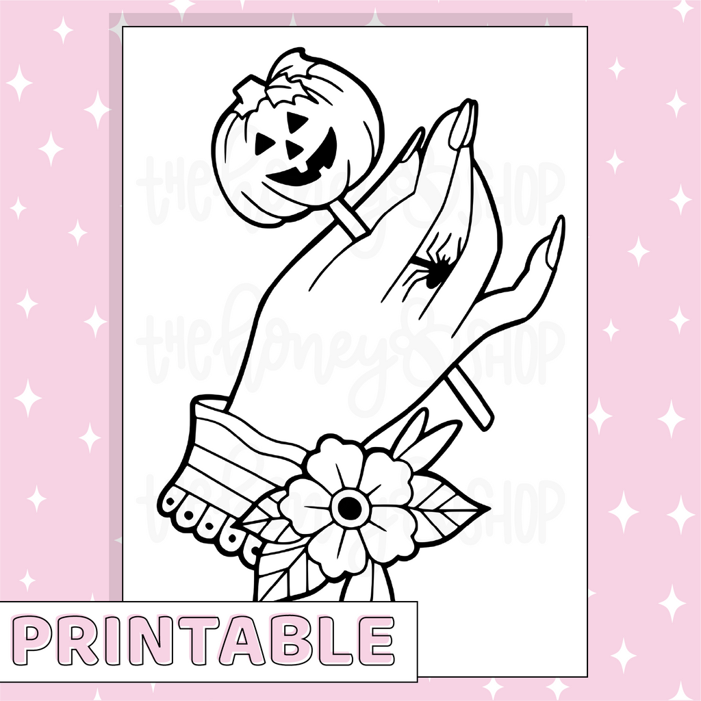 Halloween Coloring Page Set Printable Bee-6 Full Page Sticker | B6 Planner | Printable Planner Stickers