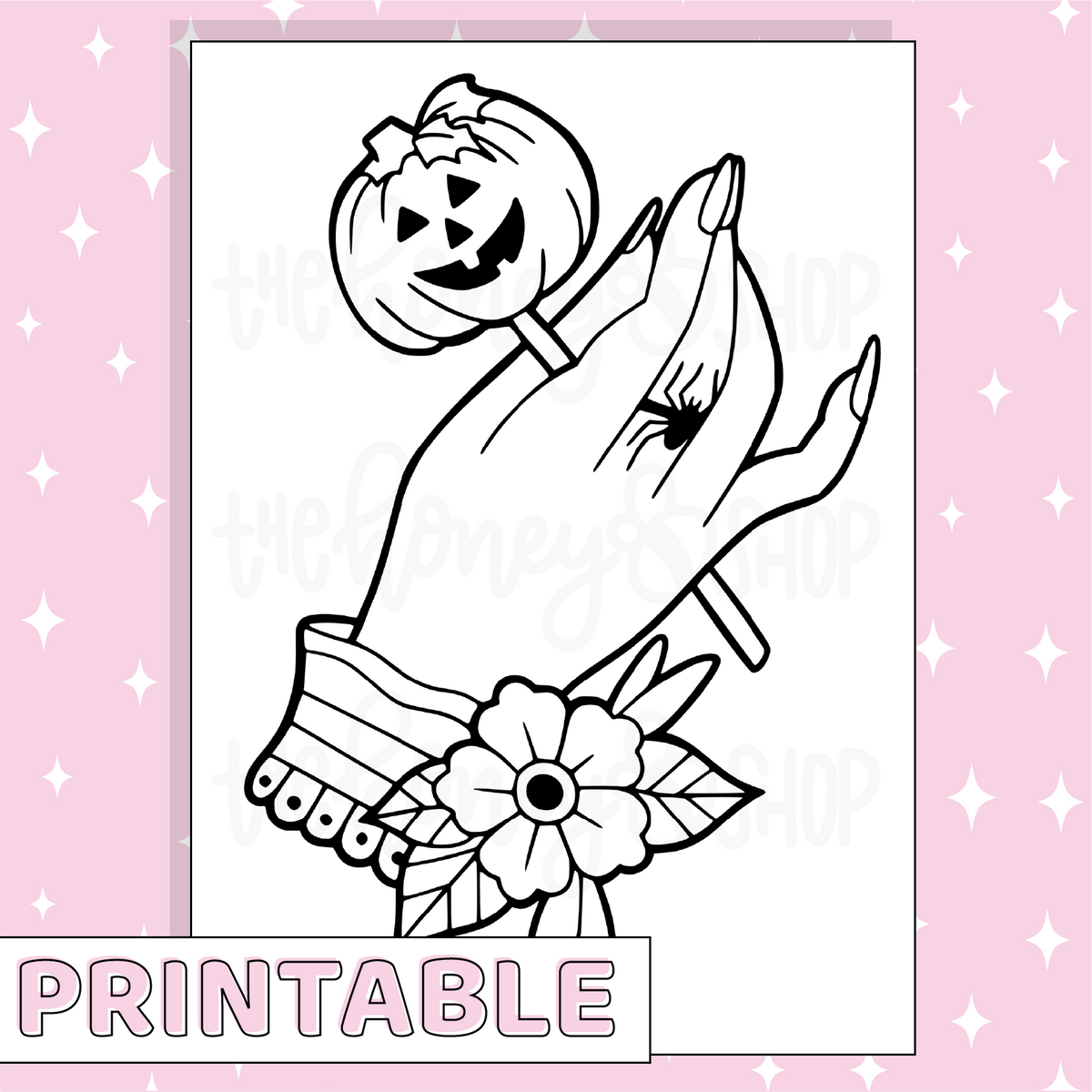 Halloween Coloring Page Set Printable Bee-6 Full Page Sticker | B6 Planner | Printable Planner Stickers