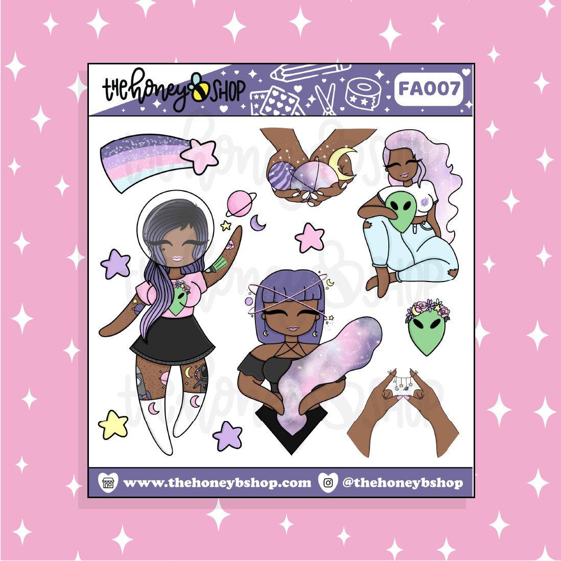 Space Babe 2.0 Babe Doodle Sticker | Choose your Skin Tone!