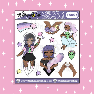 Space Babe 2.0 Babe Doodle Sticker | Choose your Skin Tone!