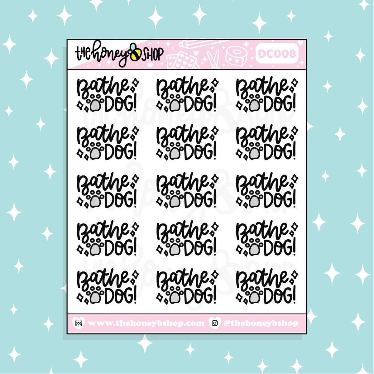 Bathe the Dog Doodle Sticker