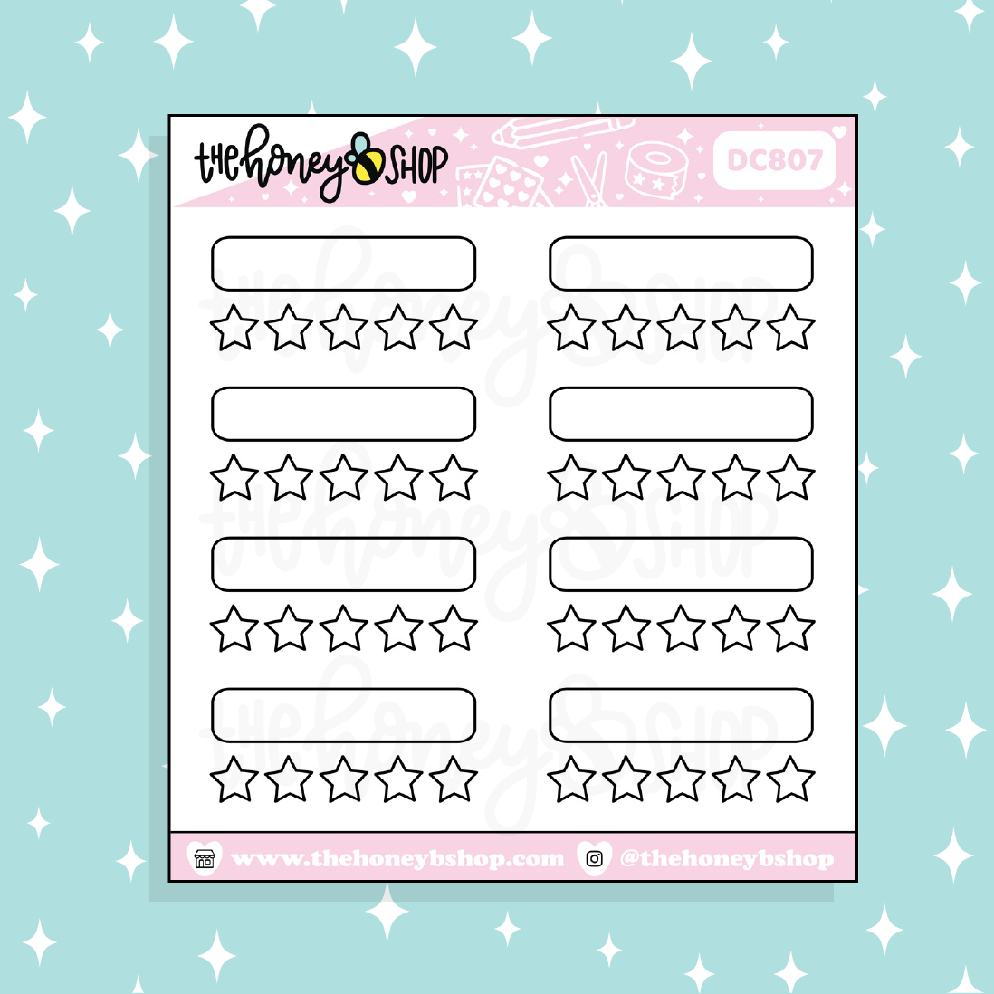 Rating Boxes Doodle Sticker | Choose Your Color Option!