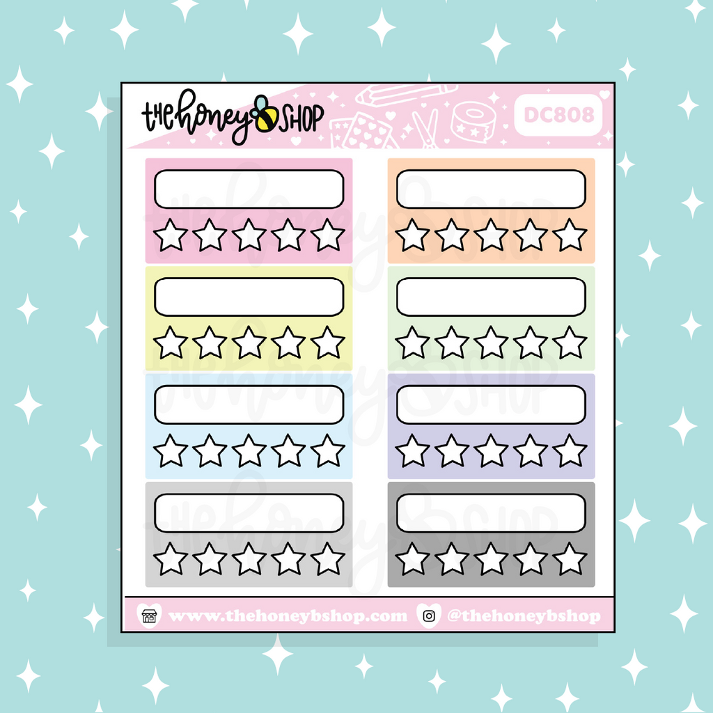 Rating Boxes Doodle Sticker | Choose Your Color Option!