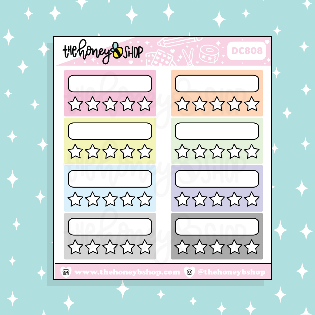 Rating Boxes Doodle Sticker | Choose Your Color Option!
