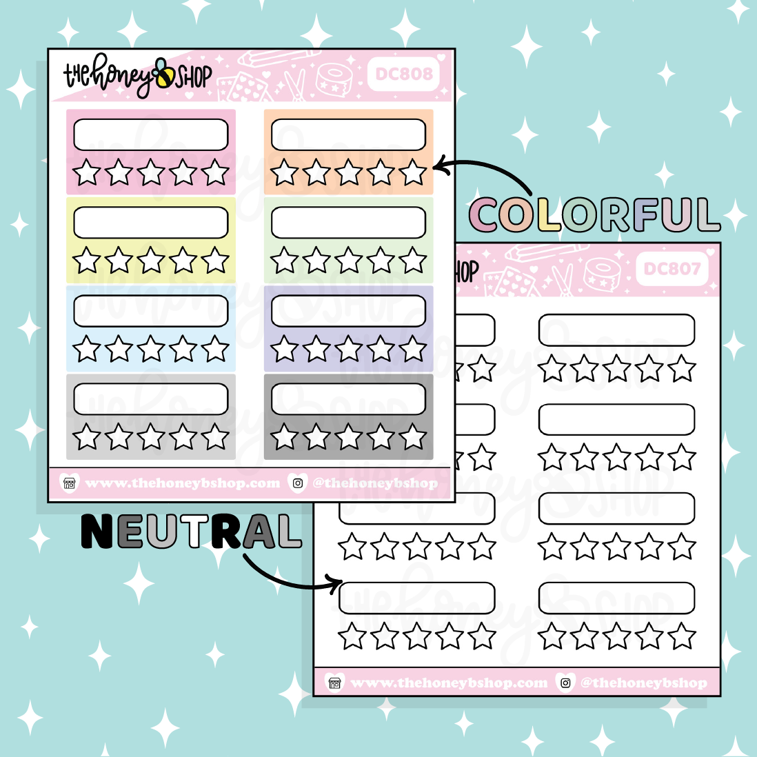Rating Boxes Doodle Sticker | Choose Your Color Option!