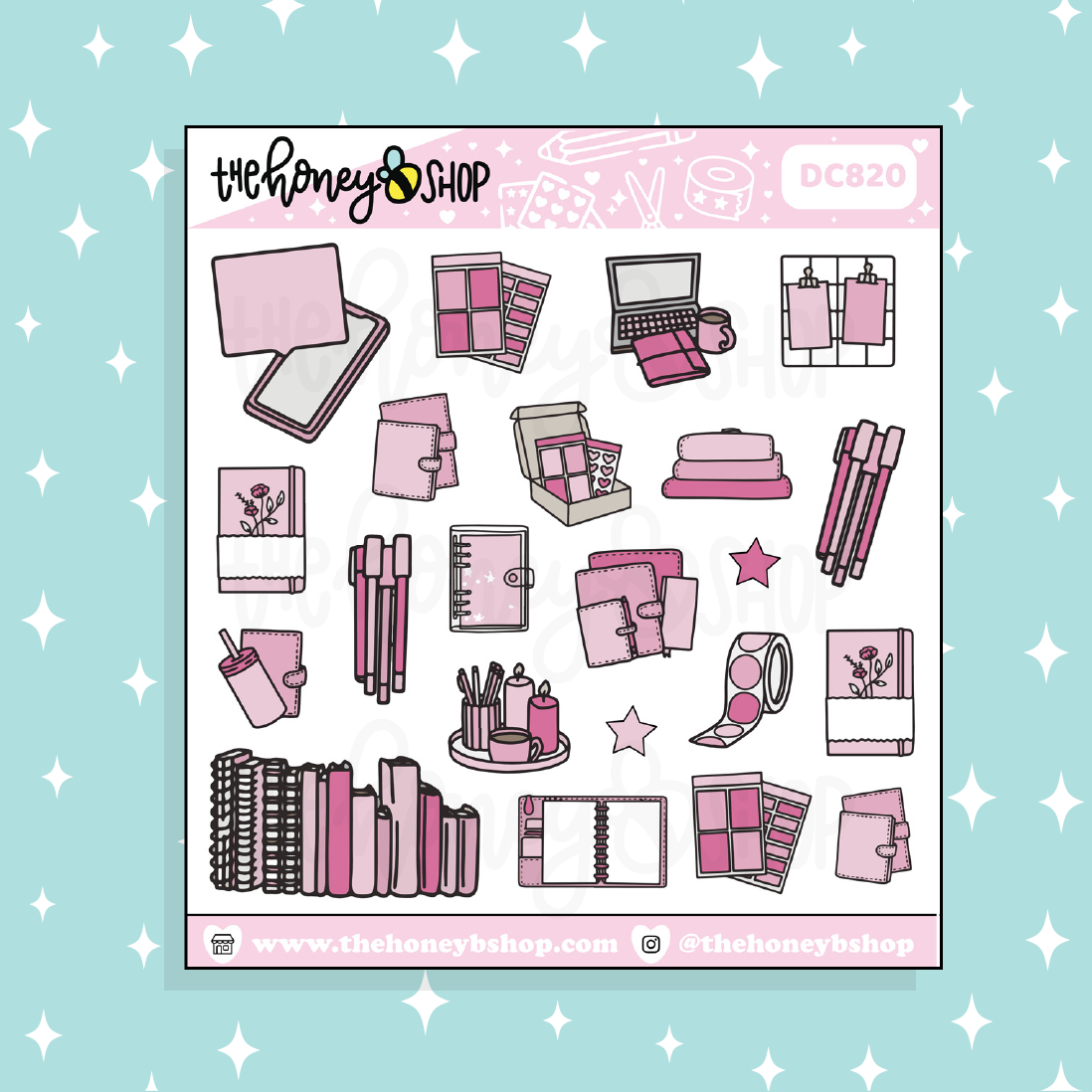 Pink Planner Sampler Doodle Sticker