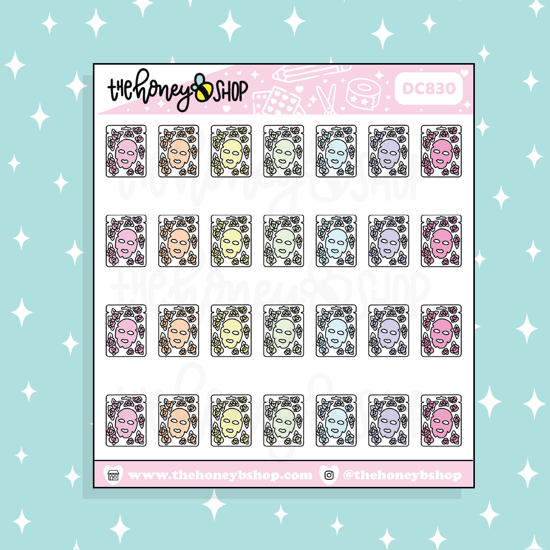 Sheet Face Masks Doodle Sticker