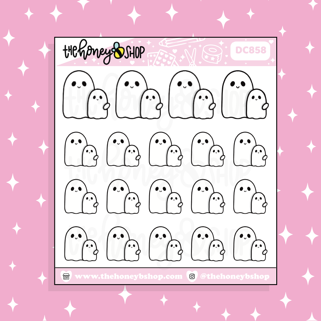 Ghostie + Boo Doodle Sticker – TheHoneyBShop
