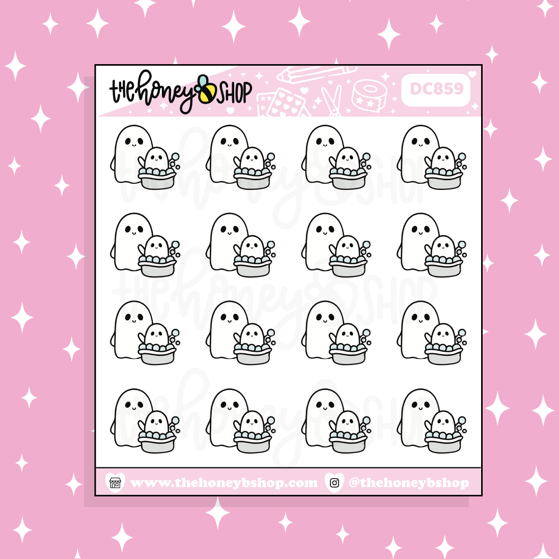 Hora del baño Boo con Ghostie Doodle Pegatina
