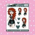 Tattooed Merida Babe Doodle Sticker | Choose your Skin Tone!