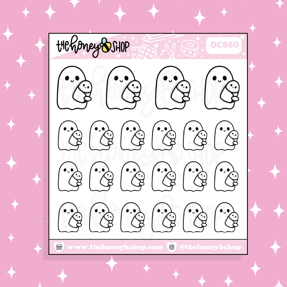 Baby Boo con Ghostie Doodle Pegatina