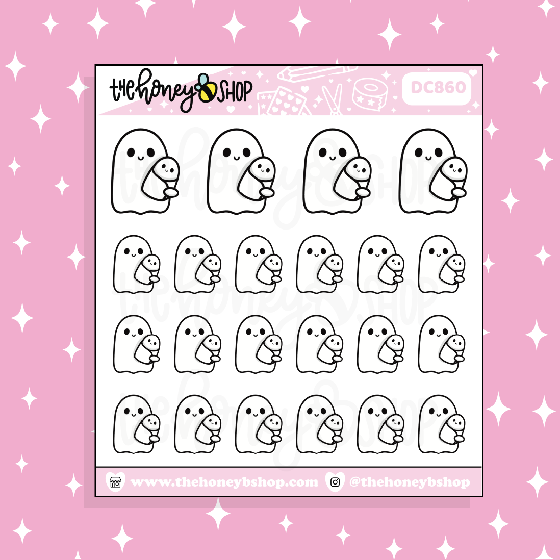 Baby Boo w/ Ghostie Doodle Sticker
