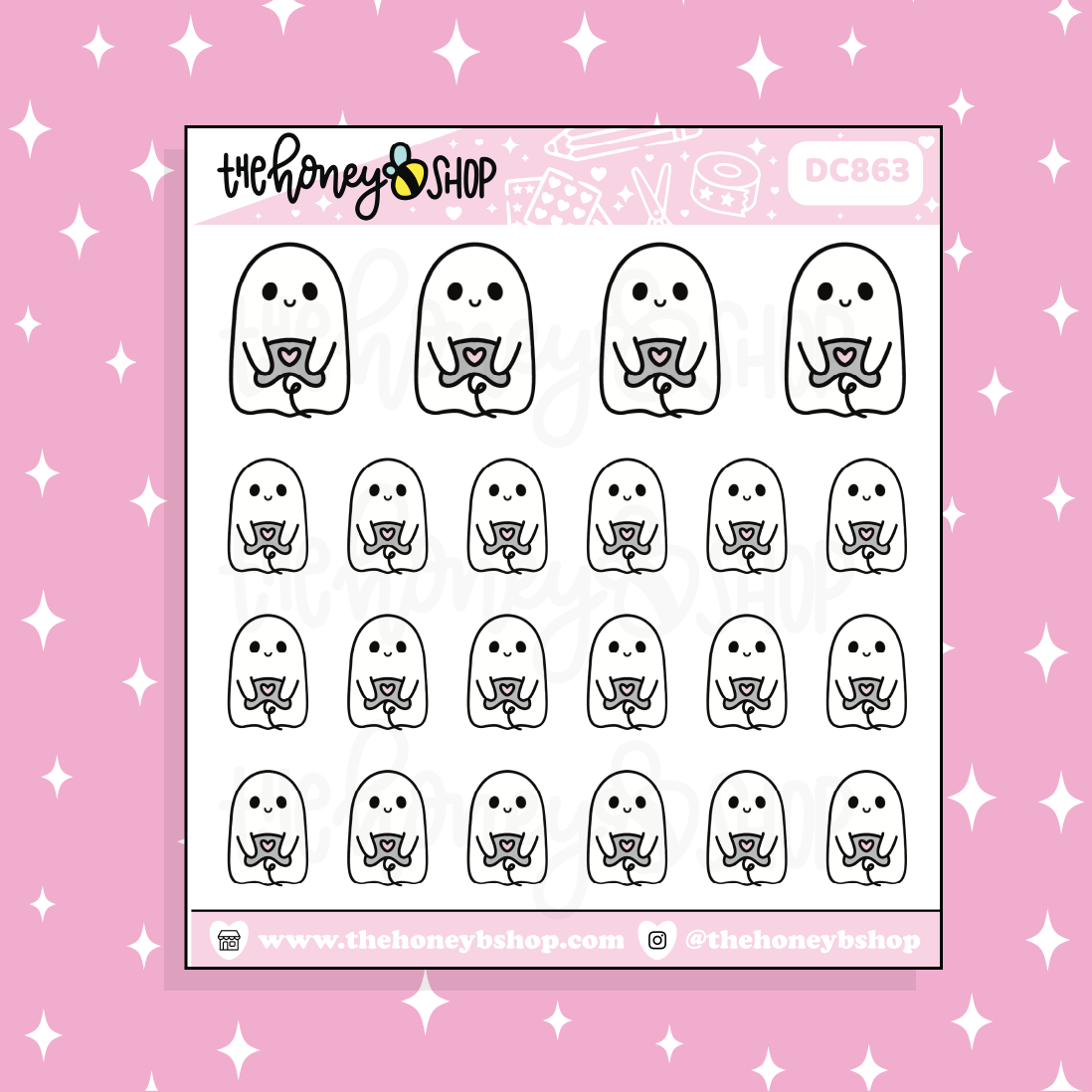 Consola de juegos Ghostie Doodle Pegatina