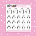 Workout Ghostie Doodle Sticker