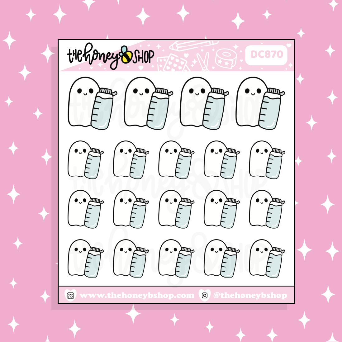 Hydrate Ghostie Doodle Sticker